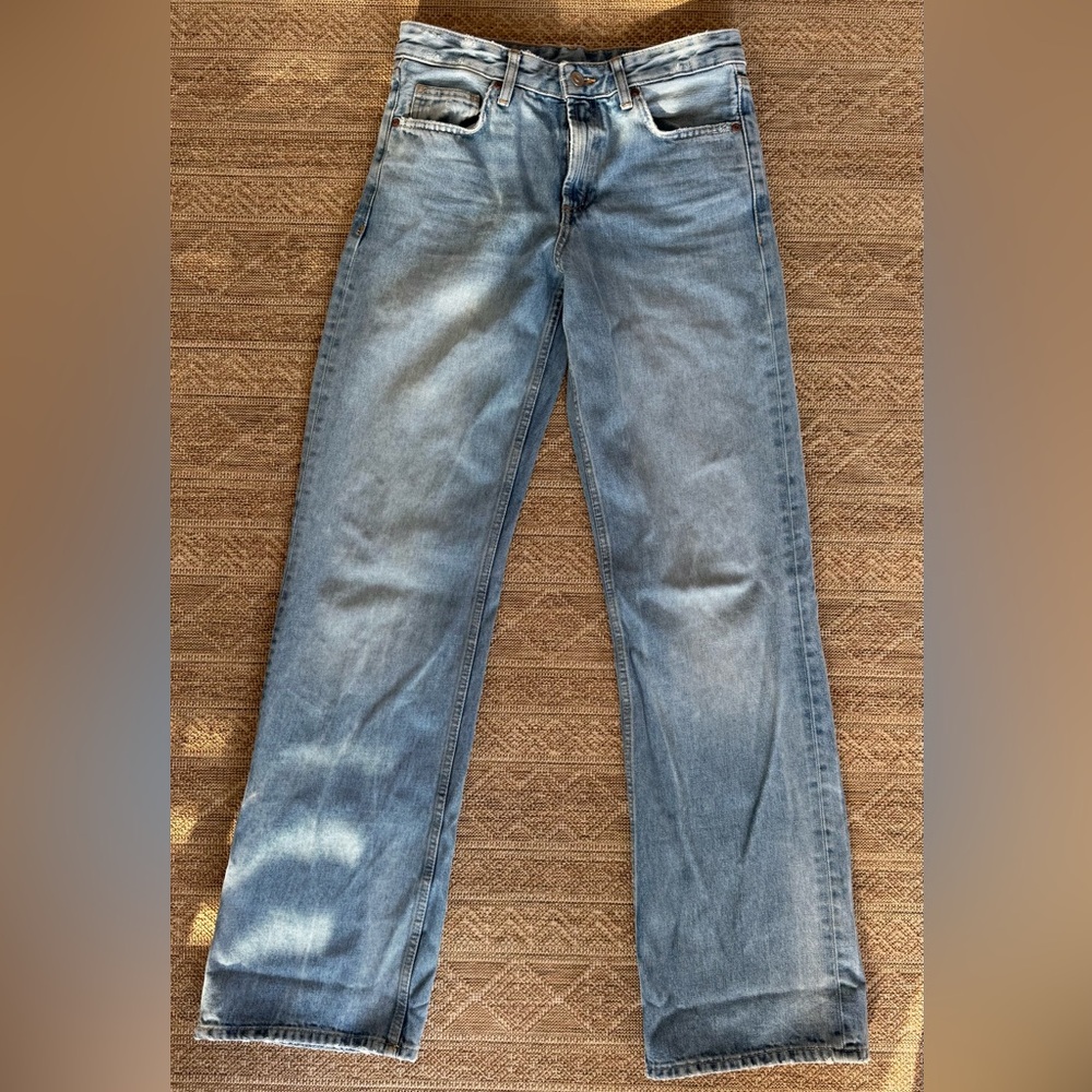 Zara mid rise wide leg jeans 4 27 - Picture 2 of 5